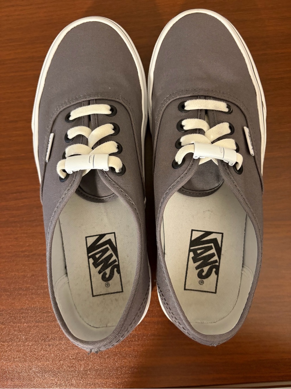 Vans Low-Top Canvas Sneakers in Gray and White